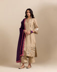 Banarasi Tissue Kurta Set - Gold