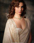 Ivory Shell Work And Sequins Saree