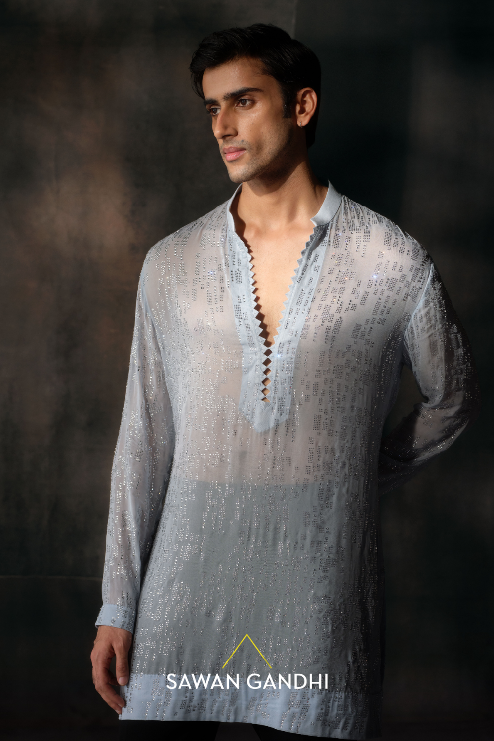 Blue Swarosvki Kurta