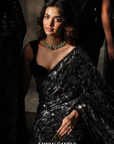 Black Sequins Saree