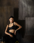 Black To Gold Sequins Lehenga