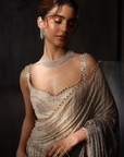 Ivory Swarovski Saree