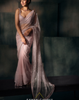 Blush Pink Sequins Saree
