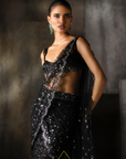 Black Drape Saree