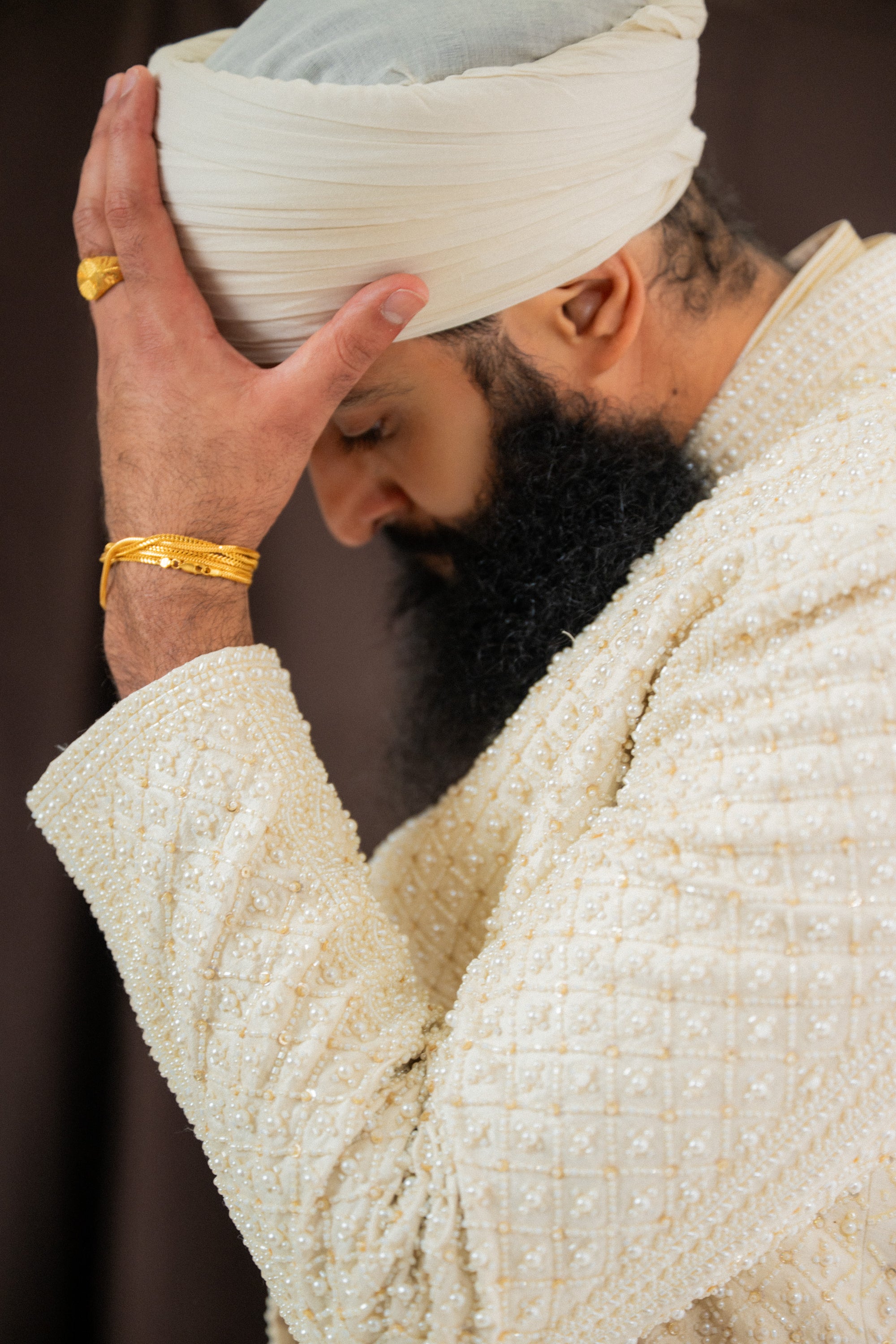 Ivory Pearl Sherwani Set - Ready to Ship