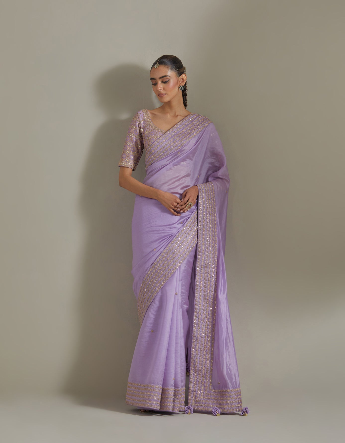Classic Saree Set - Lilac 1