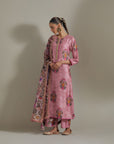 Classic Kurta Set With Pants - Pink 2