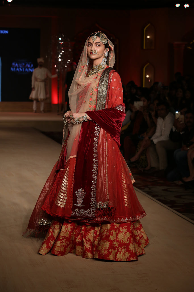 Mastani Maroon Kalidar Floral Embroidered Anarkali Set