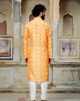 Zafrani Kurta And Churidar Set