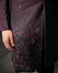 Wine Applique Work Shewani