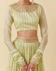 Mint Printed Top Paired With Skirt
