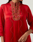 Red Bandhani Tunic
