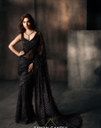 Black Cutwork Jaal Saree