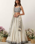 Ivory Mirror & Resham Lehenga Set