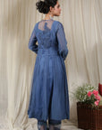 Lavender Blue Embroidered Kurta Set
