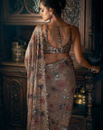 Ash Grey Sequin Saree