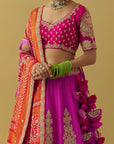 Pink Scalloped Edge Lehenga Set