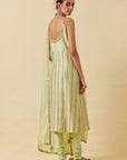 Mint Printed Kurta With Dupatta & Churidar