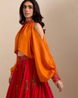 Modern Skirt Set - Red