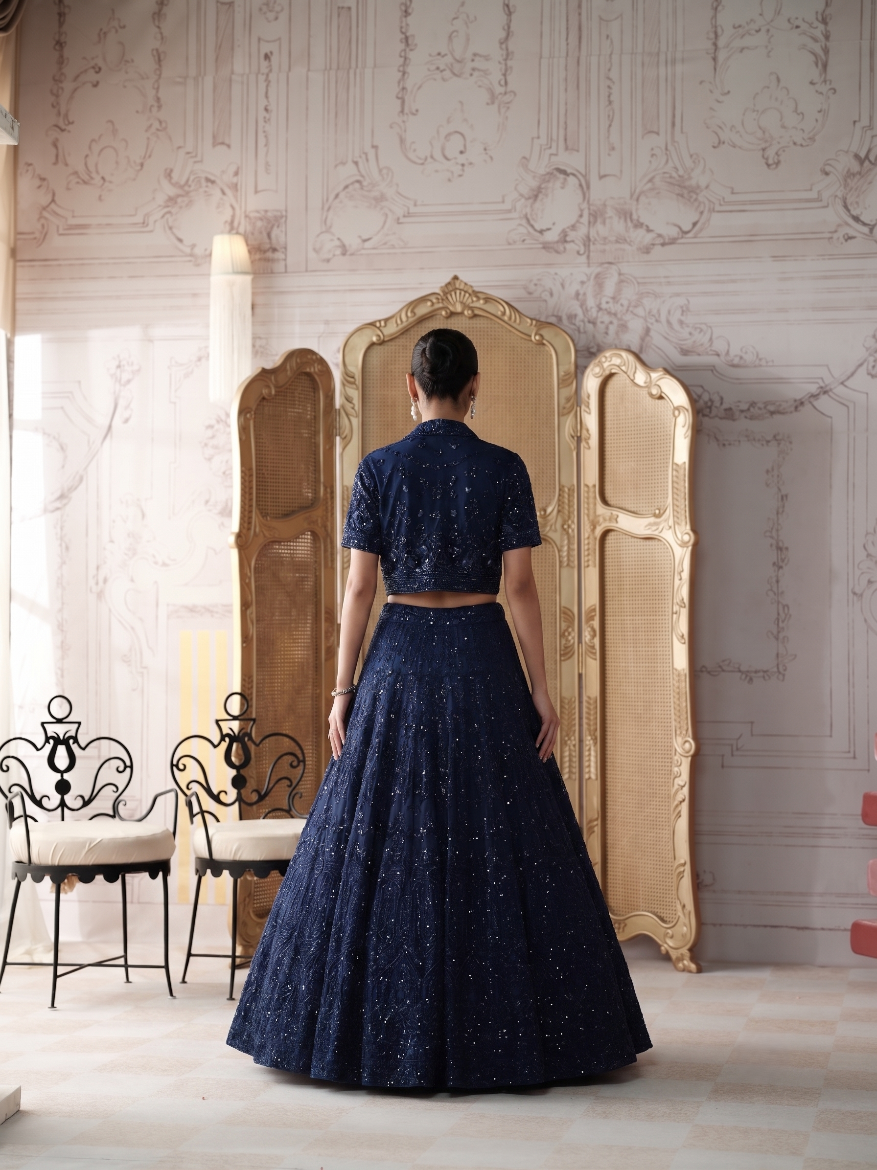 Midnight Revierie Embroidered Lehenga Set