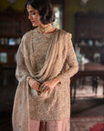 Peach Gold Sharara Set