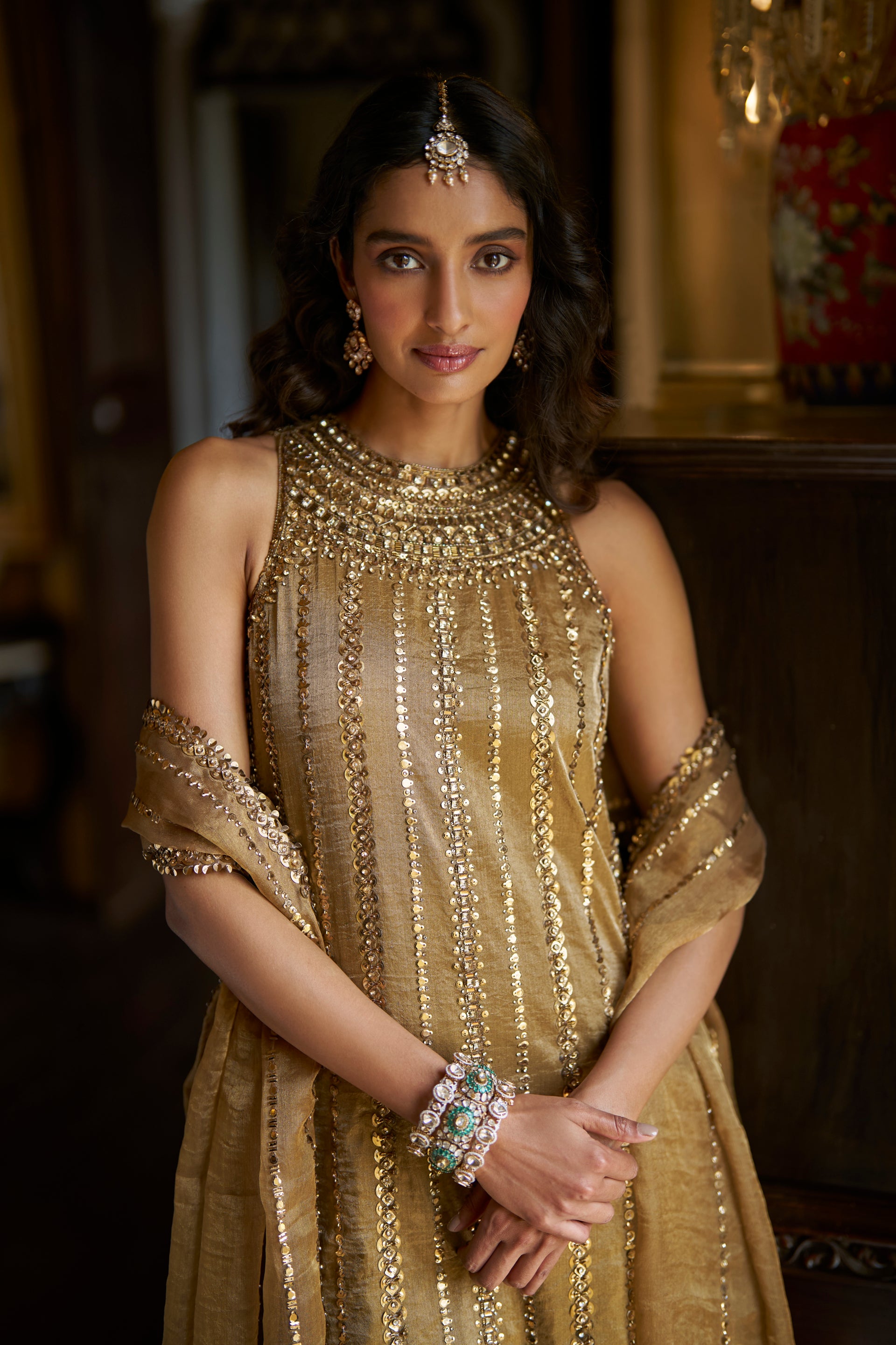 Antique Gold Pant Set