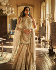 Champagne Emerald Crystal Sharara Set