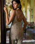 Silver Gold Crystal Pant Set