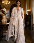 White Sequin Jacket Sharara Pant  Set