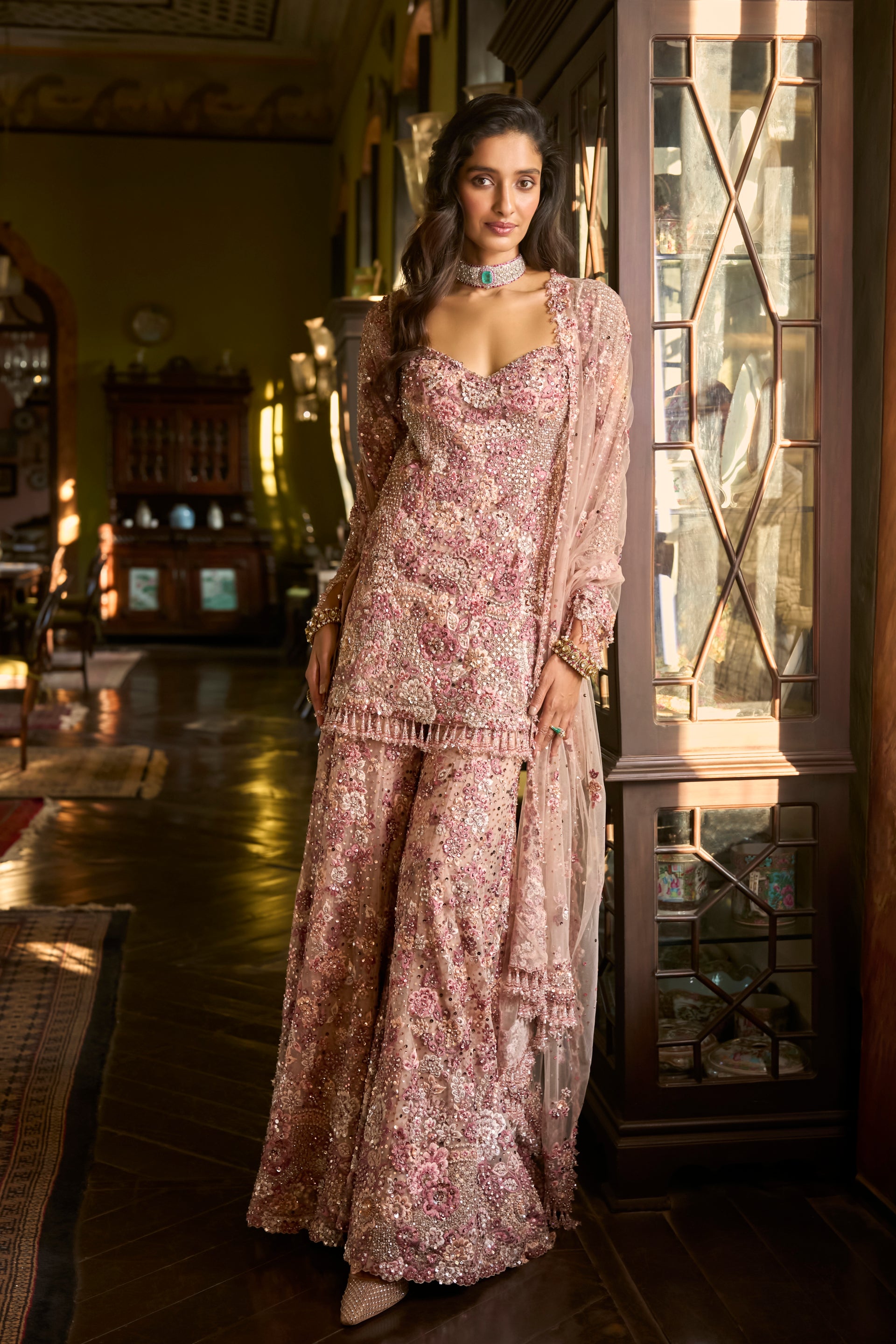 Dusty Rose Sharara Set