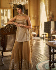 Antique Gold Mirror Sharara Set