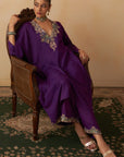 Purple Kaftan With Palazzo Set