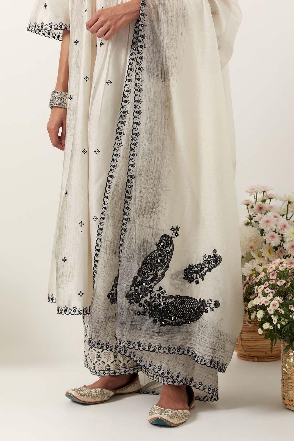 Ivory Anarkali Paired With Pants &amp; Dupatta