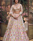 Multi-Coloured Floral Lehenga Set