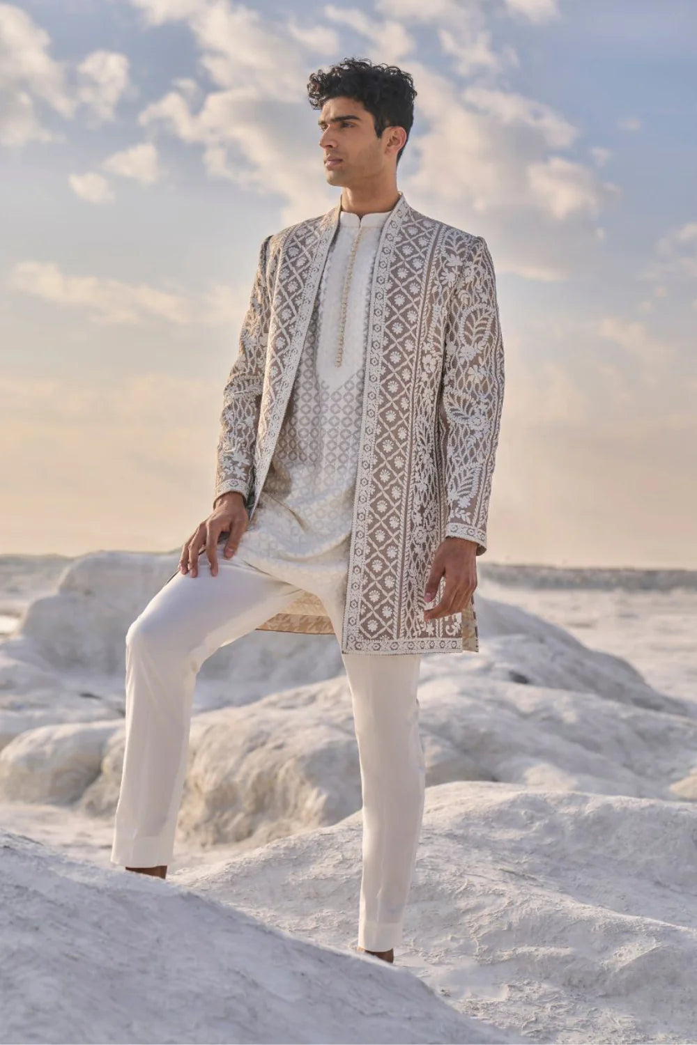 Front Open Sherwani Side