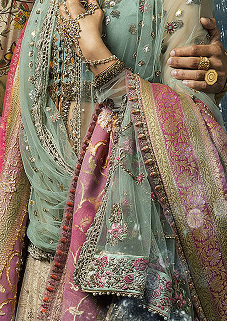 Beautiful &amp; Pristine Embroidered Mint Anarkali Set With Dushala