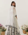 Ivory Printed Skirt Paired With Bralette & Cape