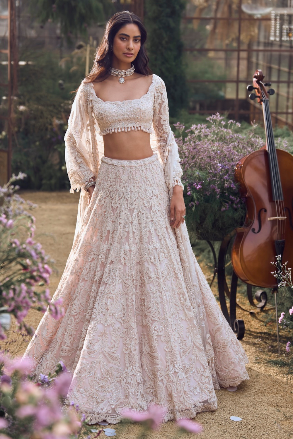 Powder Peach Dori Lehenga Set
