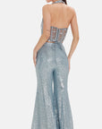 Electric Indigo Corset & Sharara Set - Ready to Ship