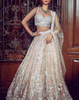 The Contemporary Parsi Aged Peach Lehenga