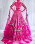 Cynthia Fuschia Raw Silk Bridal Lehenga Set