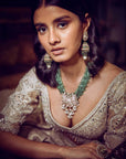 The Silver Needle Tree of Life Lehenga