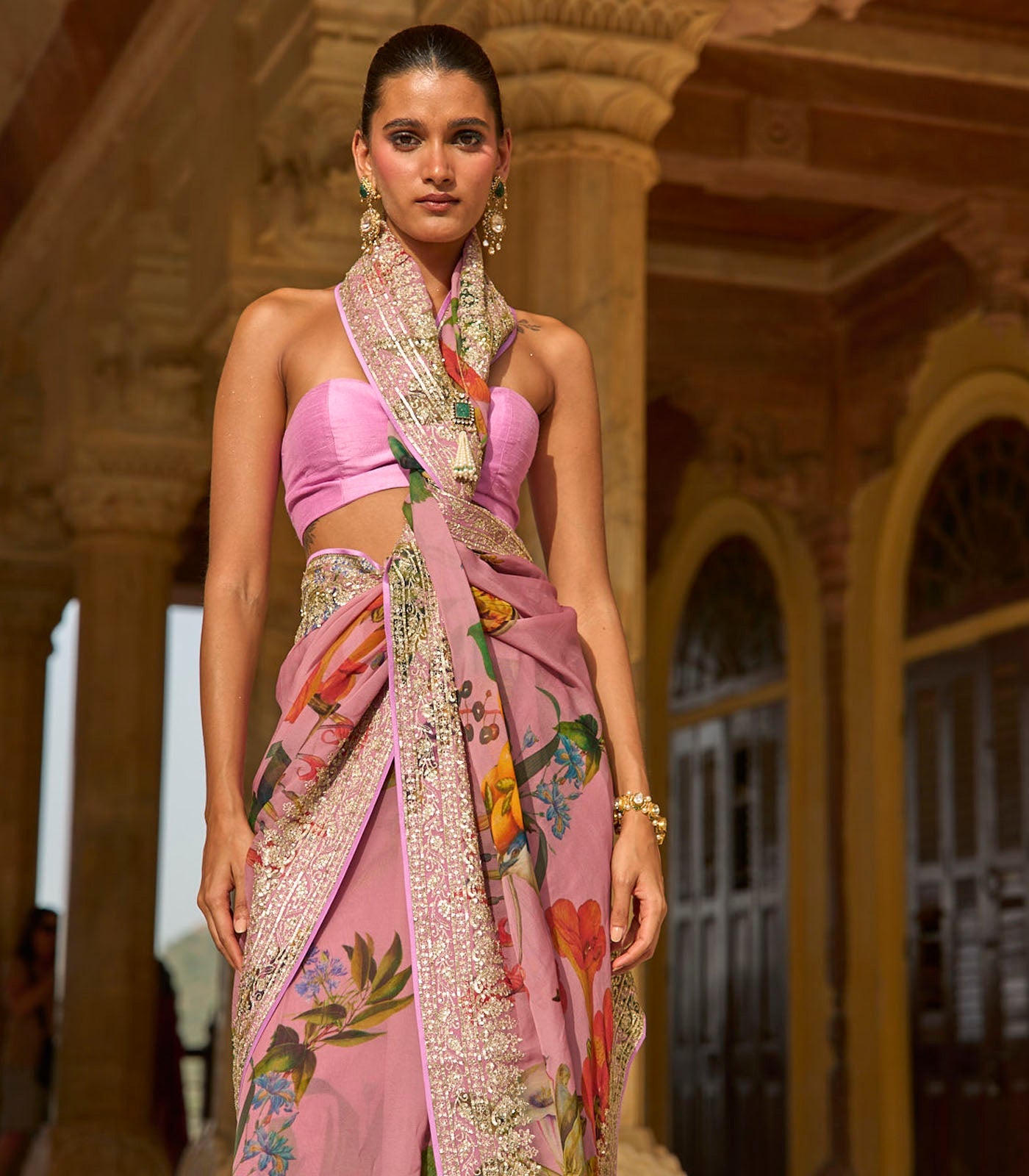 Ruh Printed Saree Set