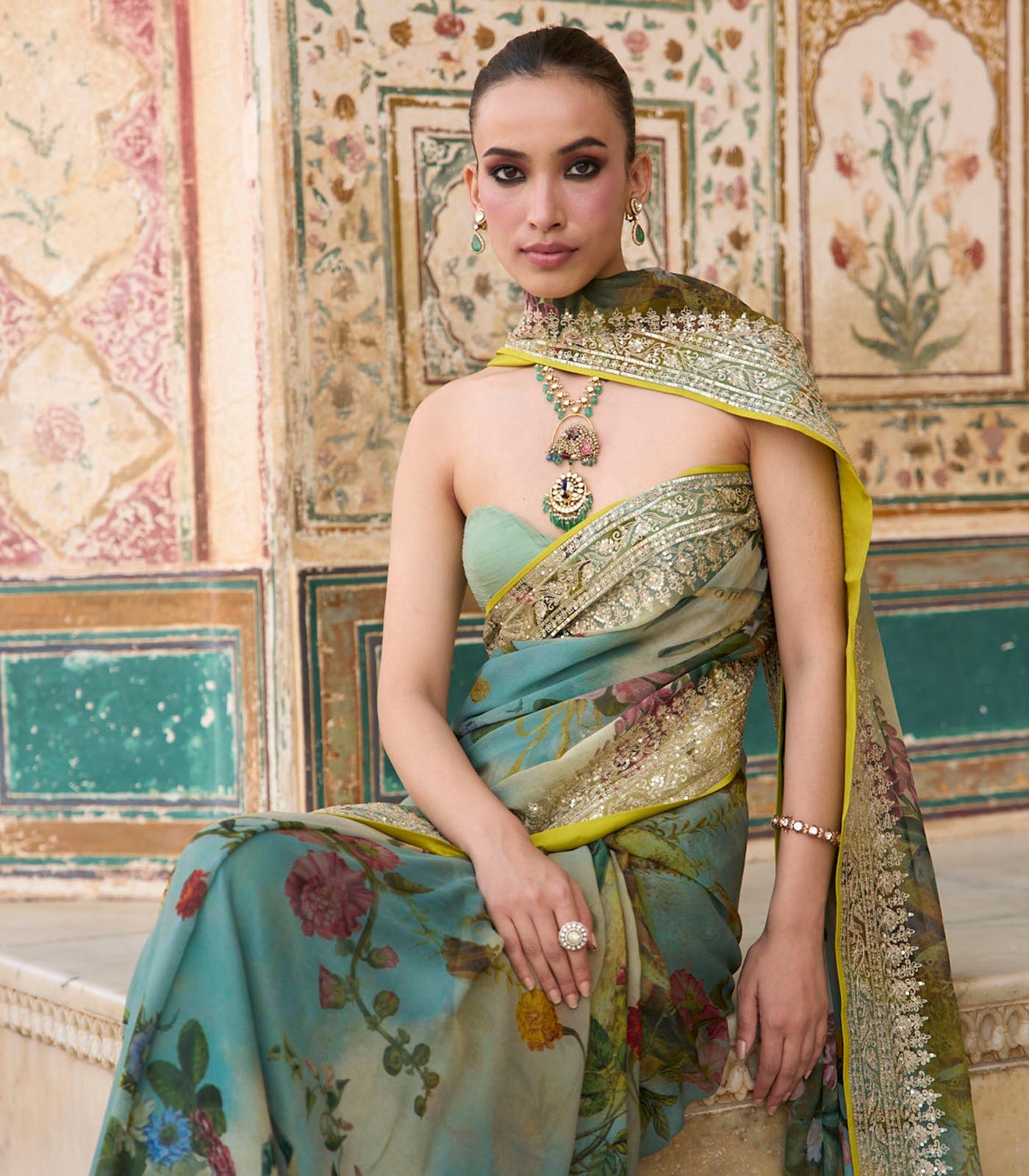 Ruh Printed Saree Set