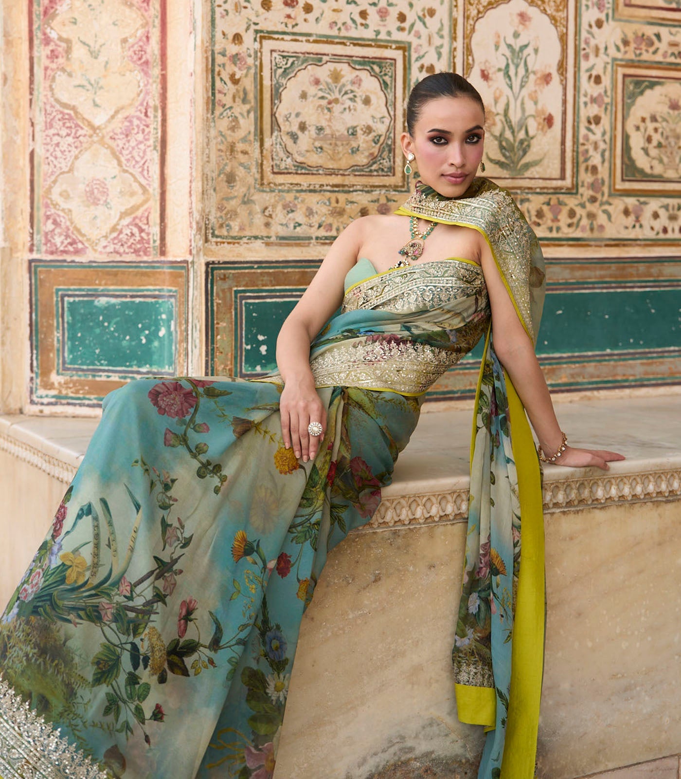 Ruh Printed Saree Set