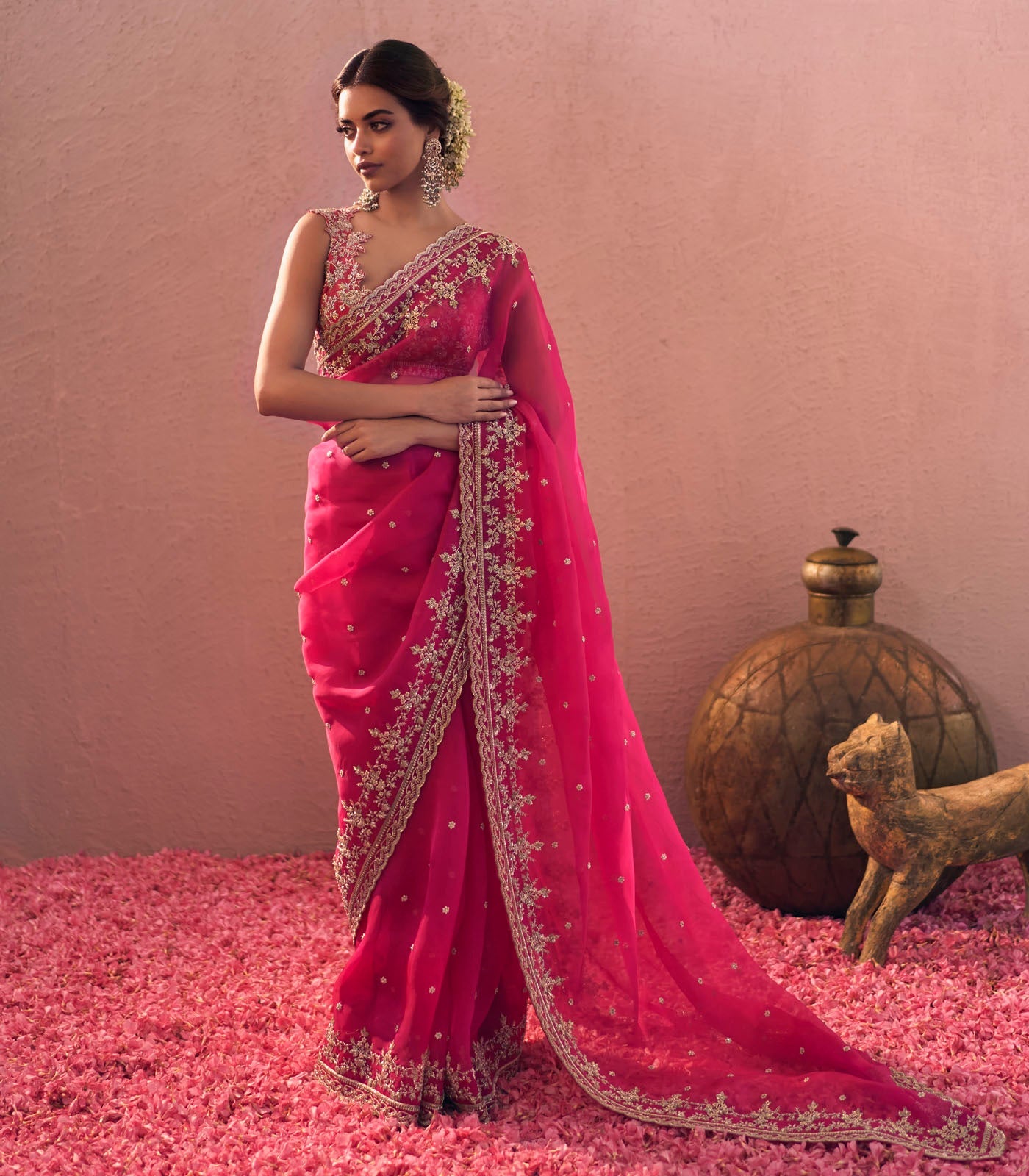 Hot Pink Annika Saree Set