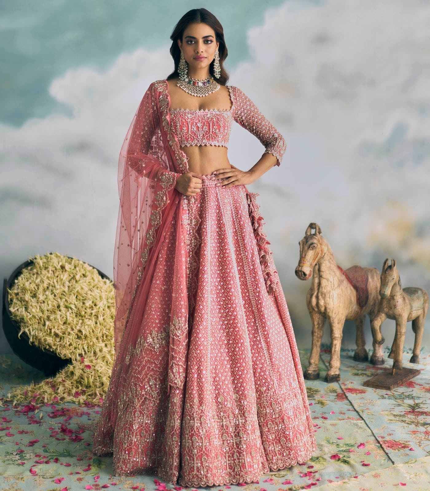 Coral Chandini Lehenga Set