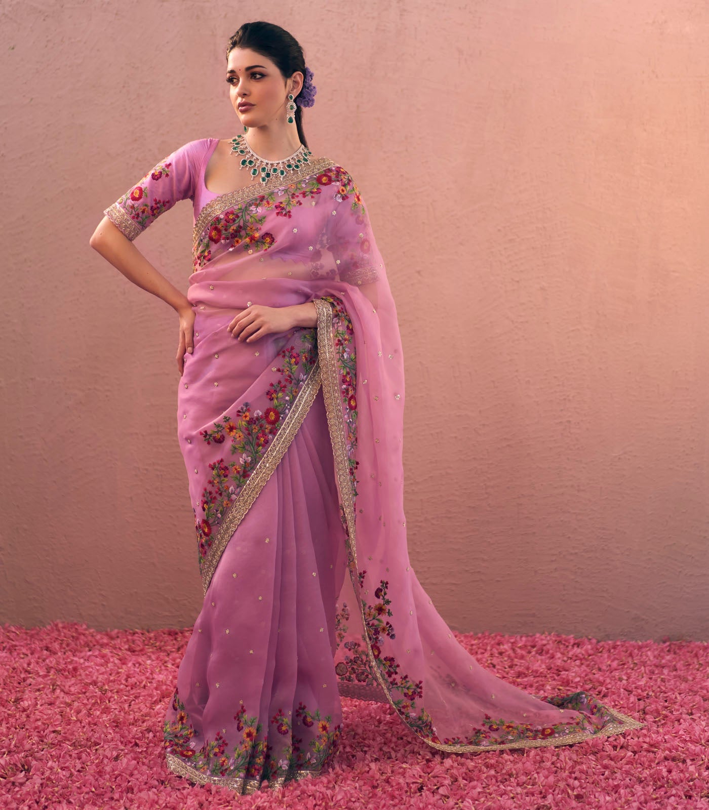 Lavender Aahana Saree Set