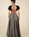 Almond Ivory - Black Skirt Set