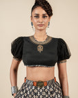 Almond Ivory - Black Skirt Set